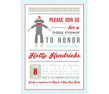 Sock Monkey Baby Shower Printable Invitation
